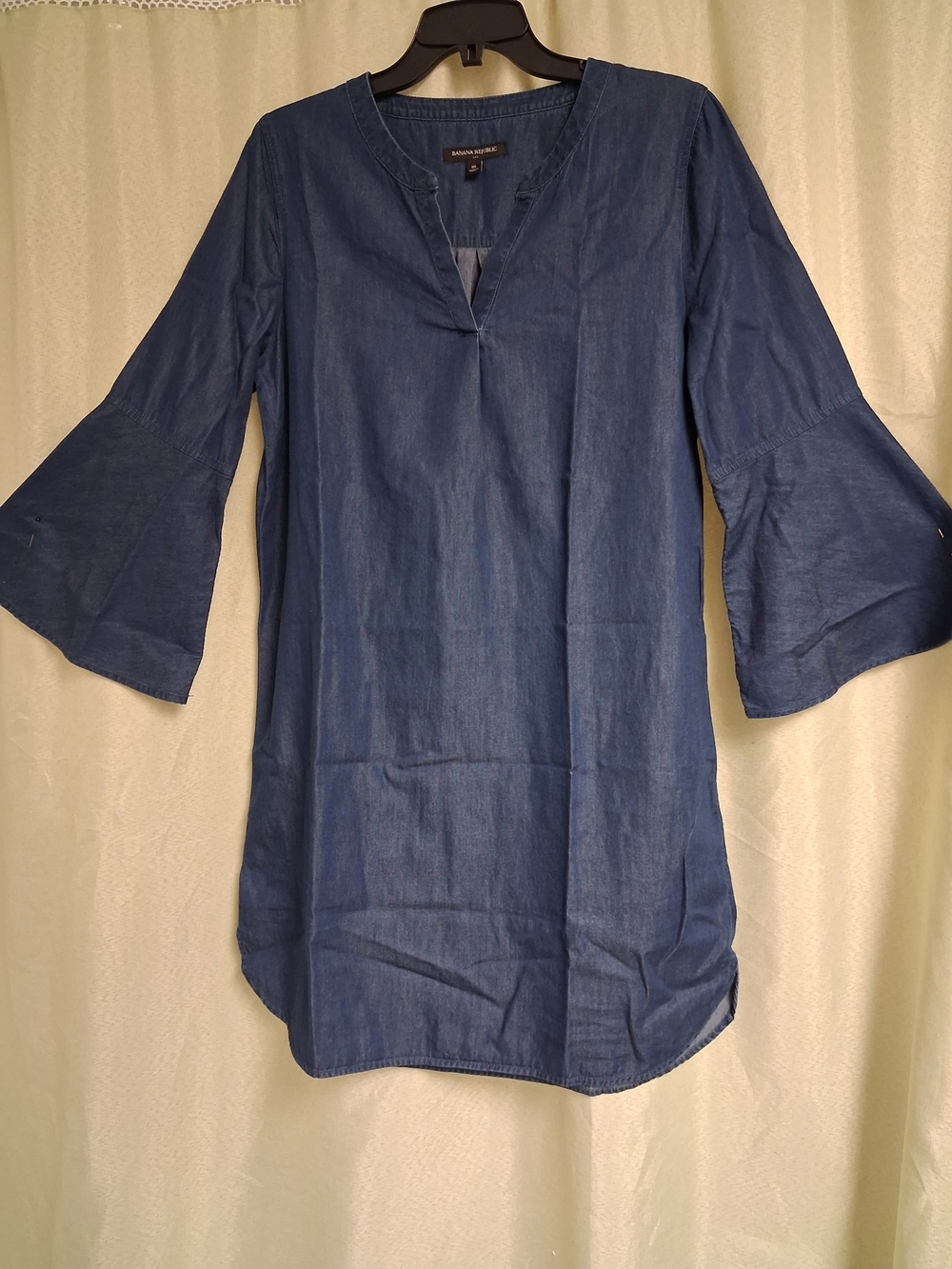 Banana Republic Denim-Blue Bell  Sleeve Tunic Dress